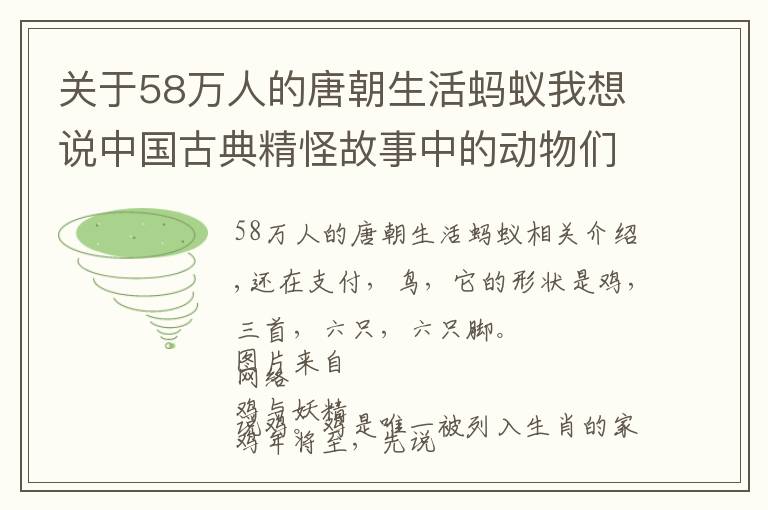 關(guān)于58萬人的唐朝生活螞蟻我想說中國古典精怪故事中的動(dòng)物們：雞精、蝦精、猩猩精……