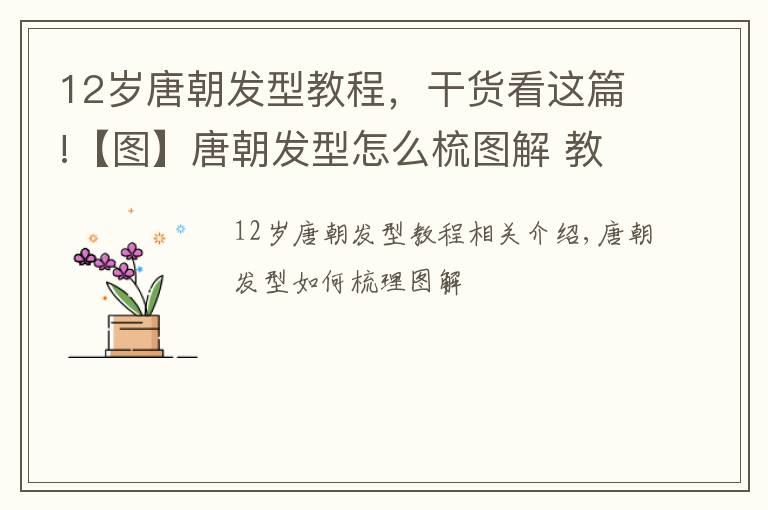 12歲唐朝發(fā)型教程，干貨看這篇!【圖】唐朝發(fā)型怎么梳圖解 教你輕松盤漂亮唐朝發(fā)型