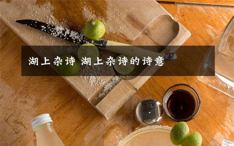 湖上雜詩 湖上雜詩的詩意