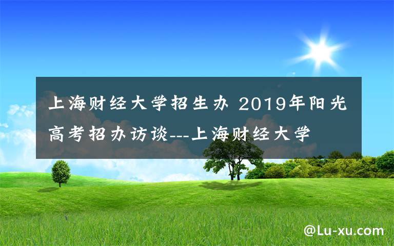 上海財經大學招生辦 2019年陽光高考招辦訪談---上海財經大學