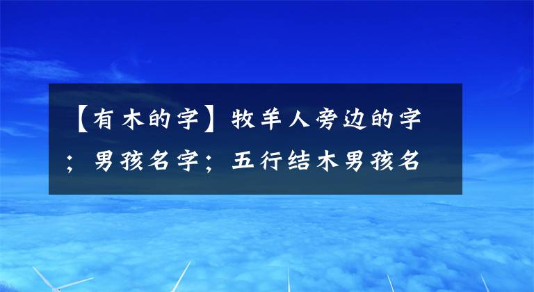 【有木的字】牧羊人旁邊的字；男孩名字；五行結(jié)木男孩名字；勇者。