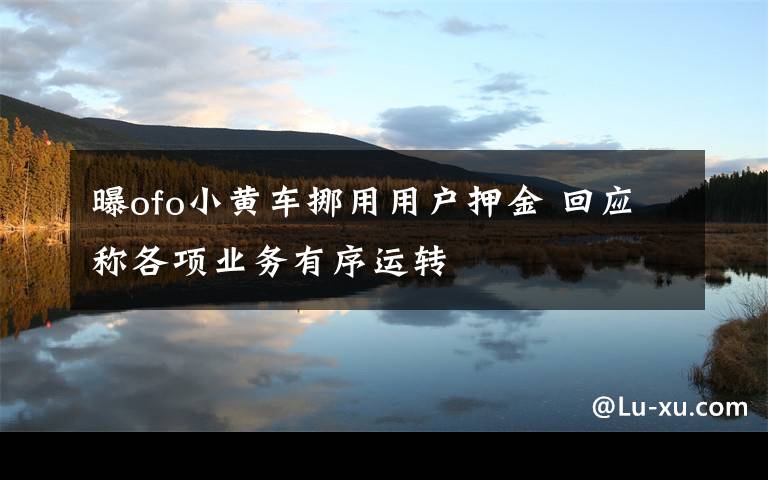 曝ofo小黃車挪用用戶押金 回應稱各項業(yè)務有序運轉