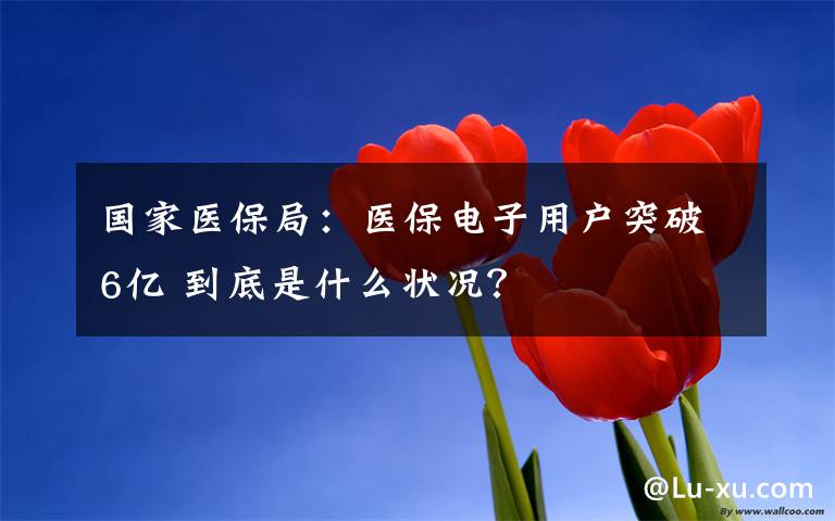 國家醫(yī)保局：醫(yī)保電子用戶突破6億 到底是什么狀況？