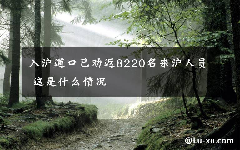 入滬道口已勸返8220名來滬人員 這是什么情況