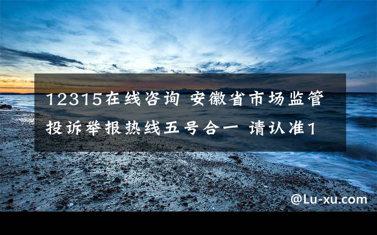 12315在線咨詢 安徽省市場監(jiān)管投訴舉報熱線五號合一 請認準(zhǔn)12315投訴、舉報和咨詢