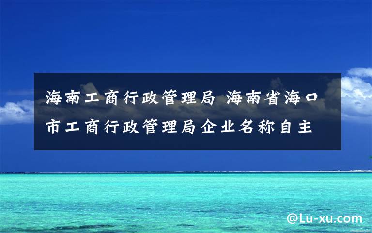 海南工商行政管理局 海南省?？谑泄ど绦姓芾砭制髽I(yè)名稱自主申報登記管理試行辦法（征求意見稿）》征求意見