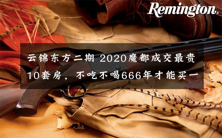 云錦東方二期 2020魔都成交最貴10套房，不吃不喝666年才能買一套！