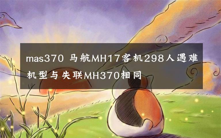 mas370 馬航MH17客機(jī)298人遇難機(jī)型與失聯(lián)MH370相同