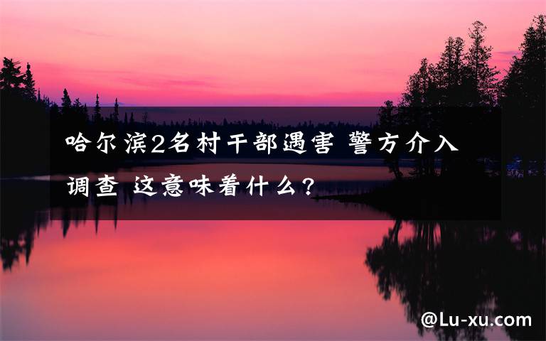 哈爾濱2名村干部遇害 警方介入調(diào)查 這意味著什么?