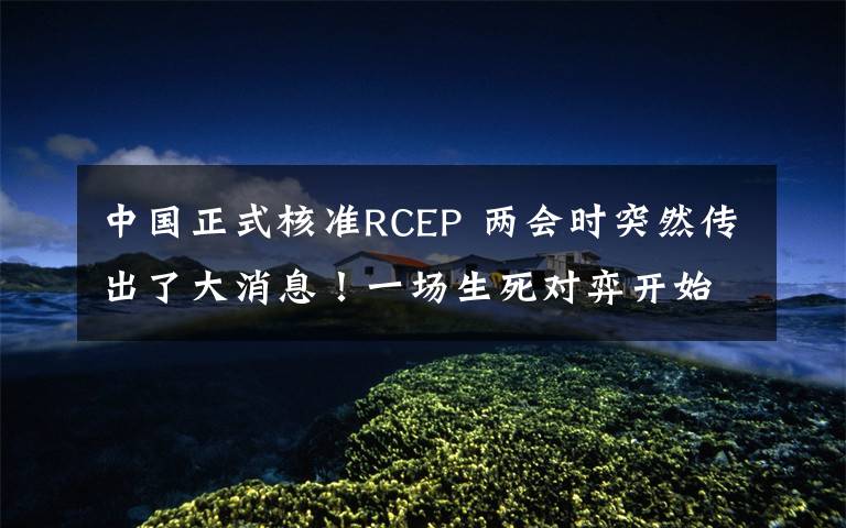 中國正式核準(zhǔn)RCEP 兩會(huì)時(shí)突然傳出了大消息！一場生死對(duì)弈開始了