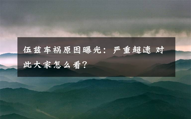 伍茲車(chē)禍原因曝光：嚴(yán)重超速 對(duì)此大家怎么看？