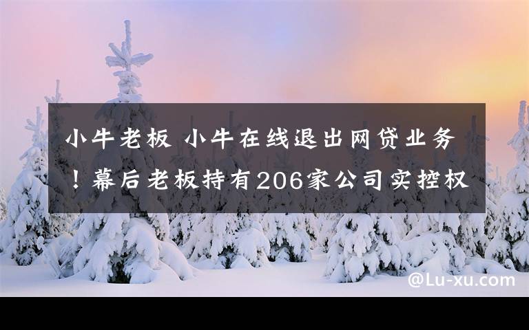 小牛老板 小牛在線退出網(wǎng)貸業(yè)務！幕后老板持有206家公司實控權