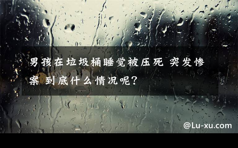 男孩在垃圾桶睡覺被壓死 突發(fā)慘案 到底什么情況呢？