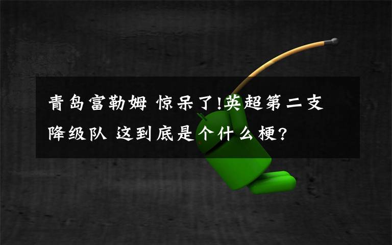 青島富勒姆 驚呆了!英超第二支降級隊 這到底是個什么梗?