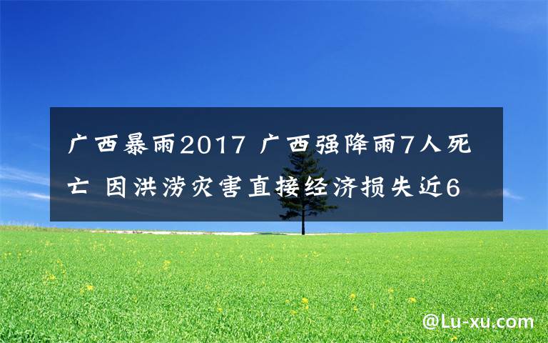 廣西暴雨2017 廣西強降雨7人死亡 因洪澇災害直接經(jīng)濟損失近6000萬元