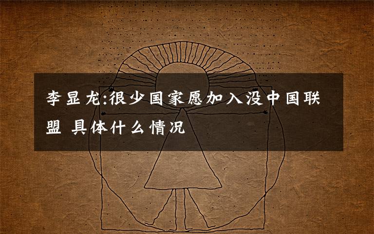 李顯龍:很少國(guó)家愿加入沒(méi)中國(guó)聯(lián)盟 具體什么情況