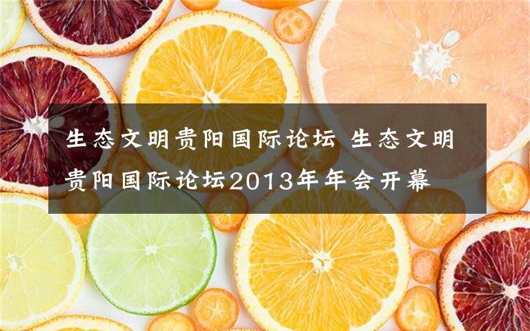 生態(tài)文明貴陽國(guó)際論壇 生態(tài)文明貴陽國(guó)際論壇2013年年會(huì)開幕