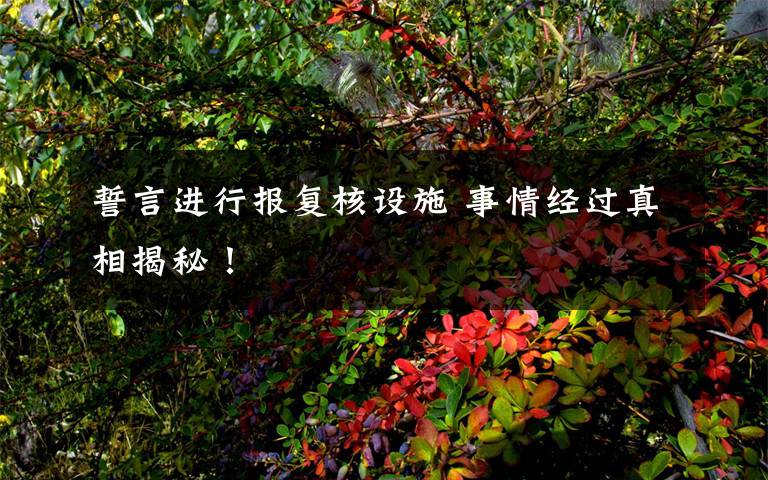 誓言進(jìn)行報(bào)復(fù)核設(shè)施 事情經(jīng)過(guò)真相揭秘！