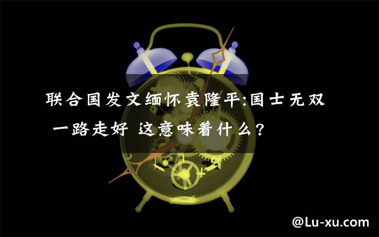 聯(lián)合國發(fā)文緬懷袁隆平:國士無雙 一路走好 這意味著什么?