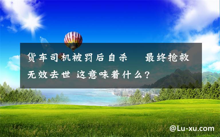 貨車(chē)司機(jī)被罰后自殺? 最終搶救無(wú)效去世 這意味著什么?