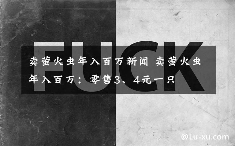 賣螢火蟲年入百萬新聞 賣螢火蟲年入百萬：零售3、4元一只