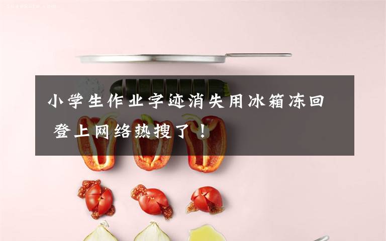 小學(xué)生作業(yè)字跡消失用冰箱凍回 登上網(wǎng)絡(luò)熱搜了！