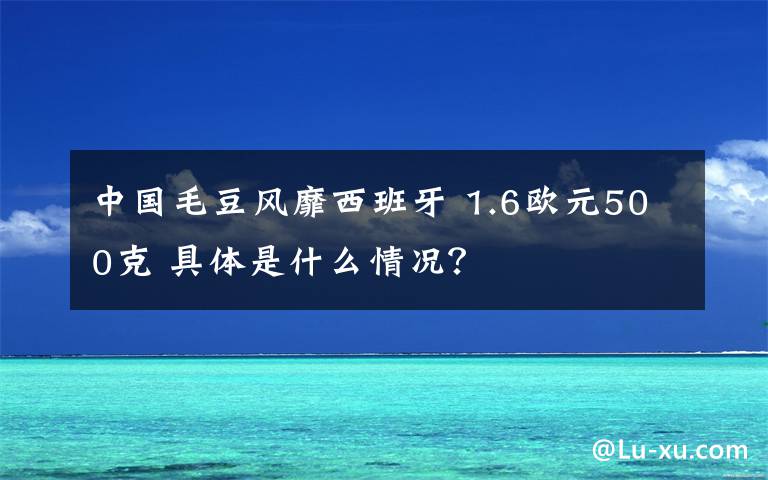 中國(guó)毛豆風(fēng)靡西班牙 1.6歐元500克 具體是什么情況？