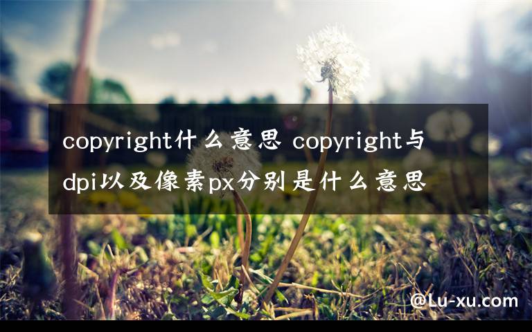 copyright什么意思 copyright與dpi以及像素px分別是什么意思