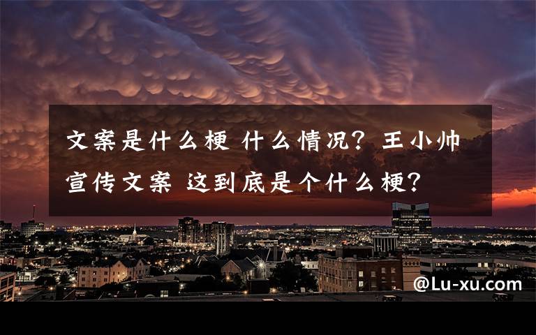 文案是什么梗 什么情況？王小帥宣傳文案 這到底是個(gè)什么梗？