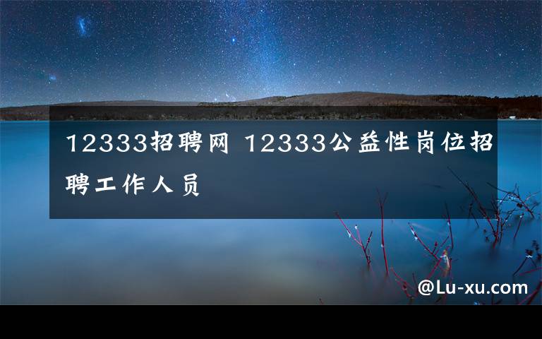 12333招聘網(wǎng) 12333公益性崗位招聘工作人員