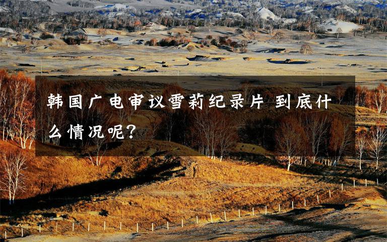 韓國廣電審議雪莉紀(jì)錄片 到底什么情況呢？