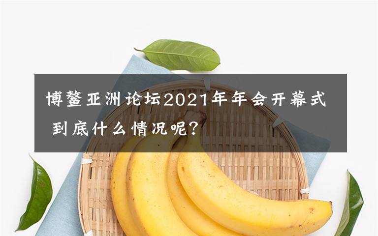 博鰲亞洲論壇2021年年會(huì)開(kāi)幕式 到底什么情況呢？