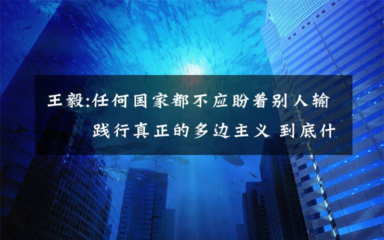 王毅:任何國家都不應(yīng)盼著別人輸?? 踐行真正的多邊主義 到底什么情況呢？