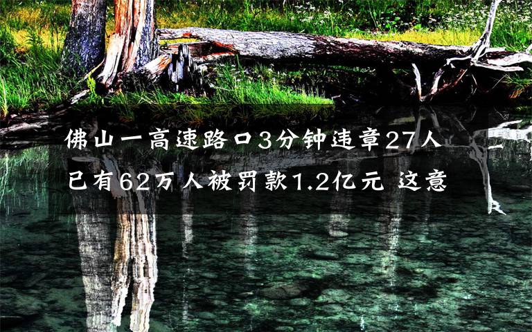 佛山一高速路口3分鐘違章27人 已有62萬人被罰款1.2億元 這意味著什么?