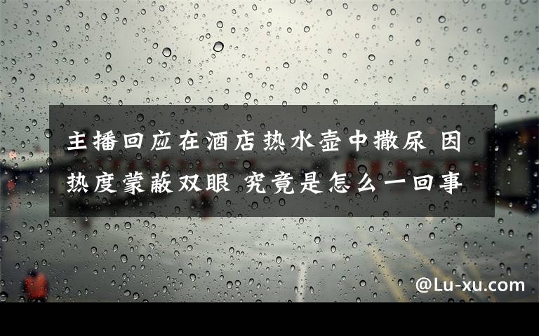 主播回應(yīng)在酒店熱水壺中撒尿 因熱度蒙蔽雙眼 究竟是怎么一回事?