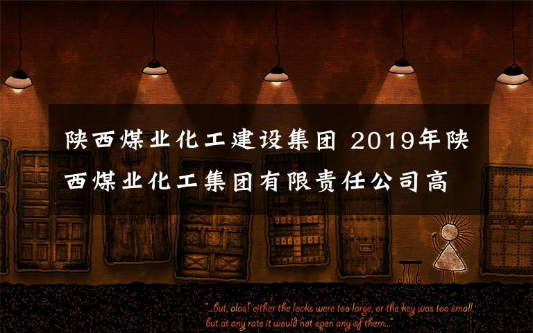 陜西煤業(yè)化工建設(shè)集團(tuán) 2019年陜西煤業(yè)化工集團(tuán)有限責(zé)任公司高校畢業(yè)生招聘簡(jiǎn)章