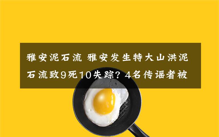 雅安泥石流 雅安發(fā)生特大山洪泥石流致9死10失蹤? 4名傳謠者被拘留