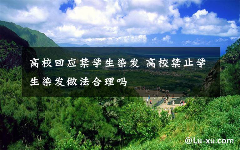 高?；貞?yīng)禁學(xué)生染發(fā) 高校禁止學(xué)生染發(fā)做法合理嗎