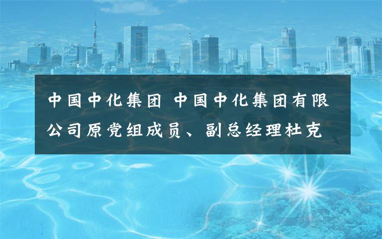 中國中化集團(tuán) 中國中化集團(tuán)有限公司原黨組成員、副總經(jīng)理杜克平落馬！