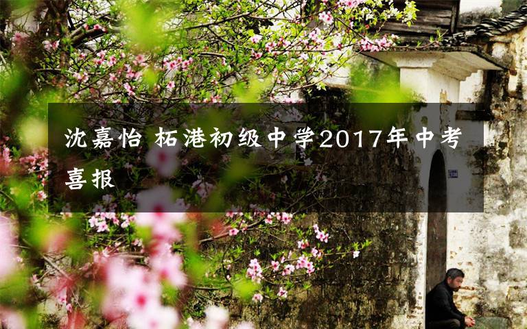 沈嘉怡 柘港初級(jí)中學(xué)2017年中考喜報(bào)