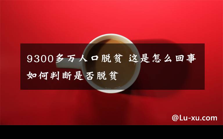 9300多萬人口脫貧 這是怎么回事如何判斷是否脫貧