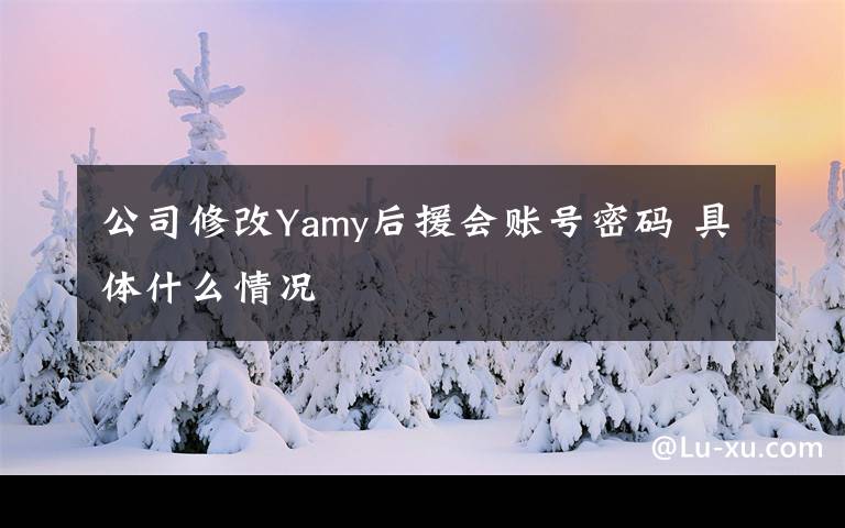 公司修改Yamy后援會賬號密碼 具體什么情況