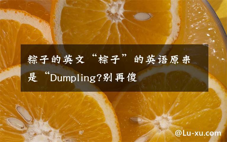 粽子的英文“棕子”的英語原來是“Dumpling?別再傻