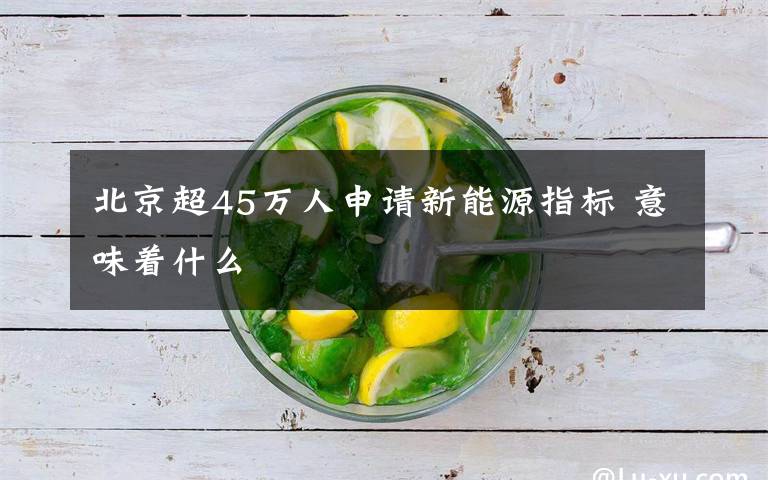 北京超45萬人申請新能源指標(biāo) 意味著什么