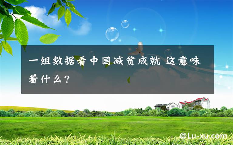 一組數(shù)據(jù)看中國減貧成就 這意味著什么?