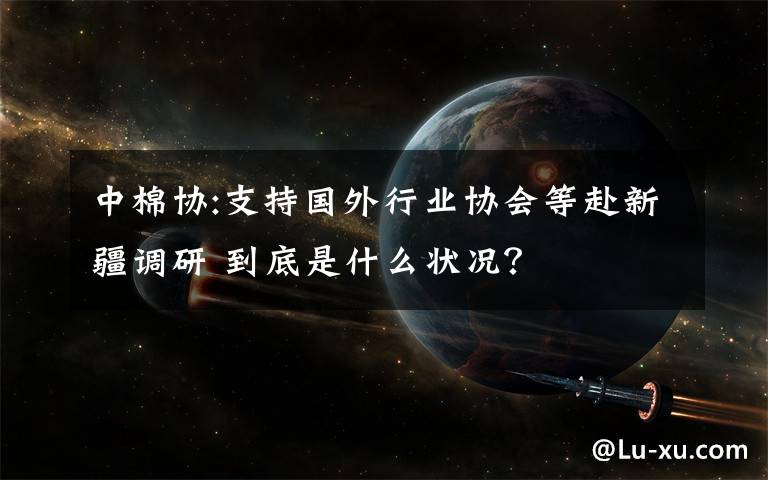 中棉協(xié):支持國外行業(yè)協(xié)會等赴新疆調(diào)研 到底是什么狀況？