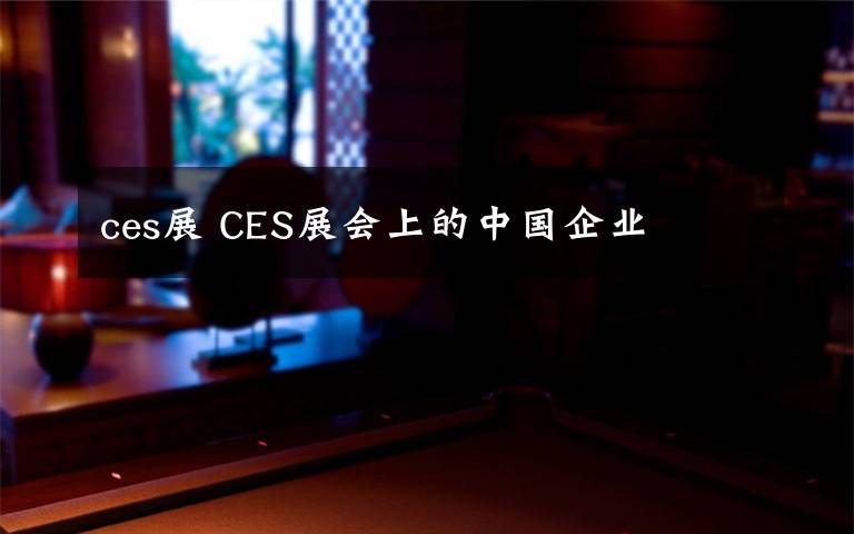 ces展 CES展會上的中國企業(yè)