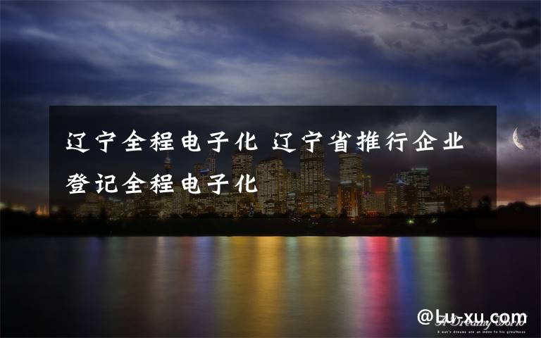 遼寧全程電子化 遼寧省推行企業(yè)登記全程電子化