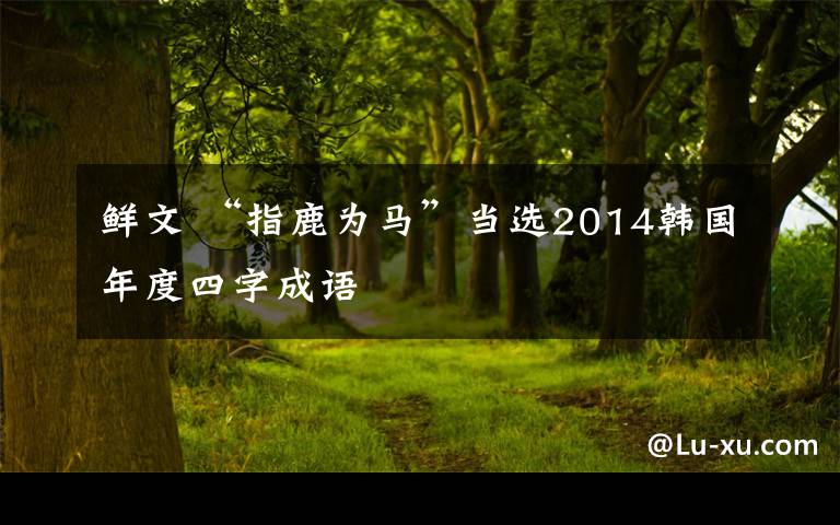 鮮文 “指鹿為馬”當選2014韓國年度四字成語