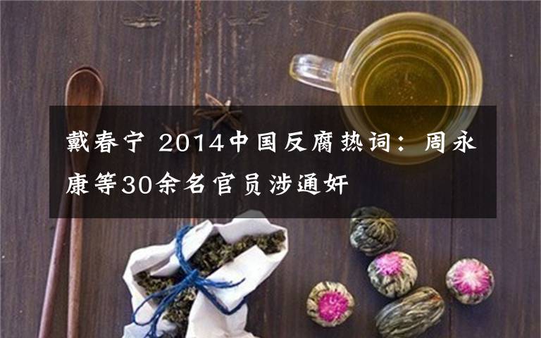 戴春寧 2014中國反腐熱詞：周永康等30余名官員涉通奸